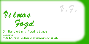 vilmos fogd business card